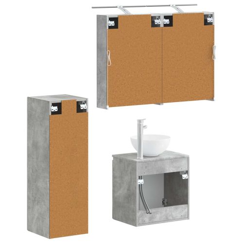 Комплект мебели за баня 4 pcs Бетонно сиво