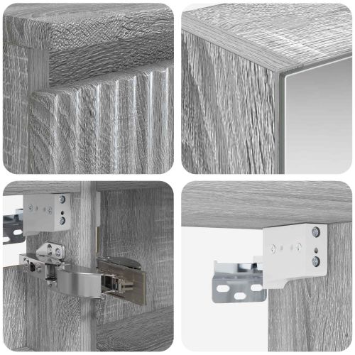 Комплект мебели за баня 4 pcs Сив Сонома