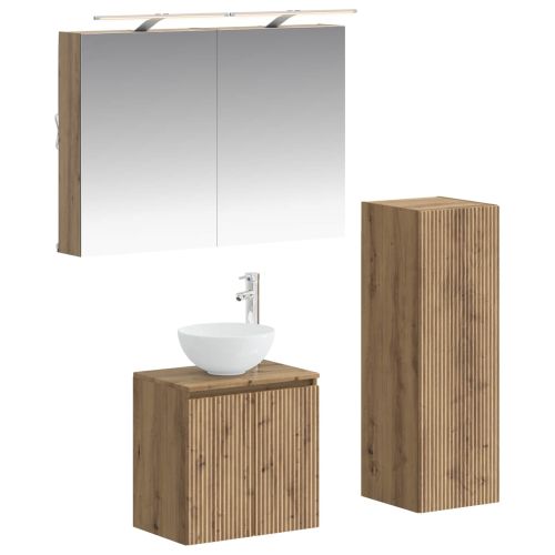 Комплект мебели за баня 4 pcs Дъб артизан