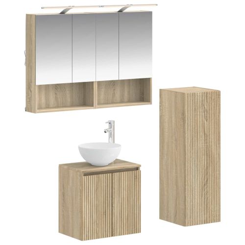 Комплект мебели за баня 4 pcs Дъб сонома