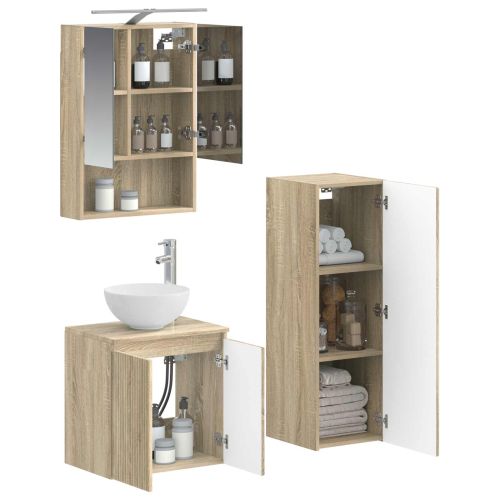 Комплект мебели за баня 4 pcs Дъб сонома