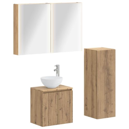 Комплект мебели за баня 4 pcs Дъб артизан