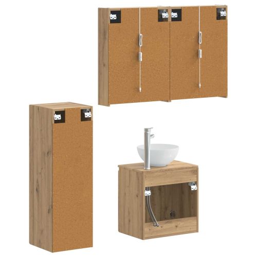 Комплект мебели за баня 4 pcs Дъб артизан