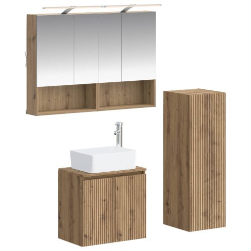 Комплект мебели за баня 4 pcs Дъб артизан