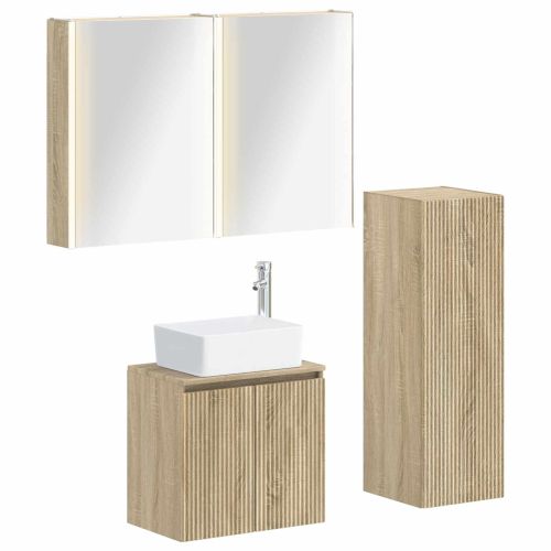 Комплект мебели за баня 4 pcs Дъб сонома