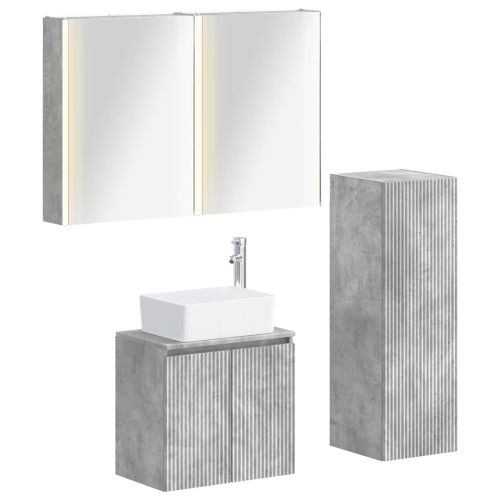 Комплект мебели за баня 4 pcs Бетонно сиво