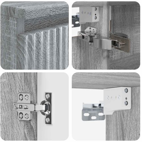 Комплект мебели за баня 4 pcs Сив Сонома
