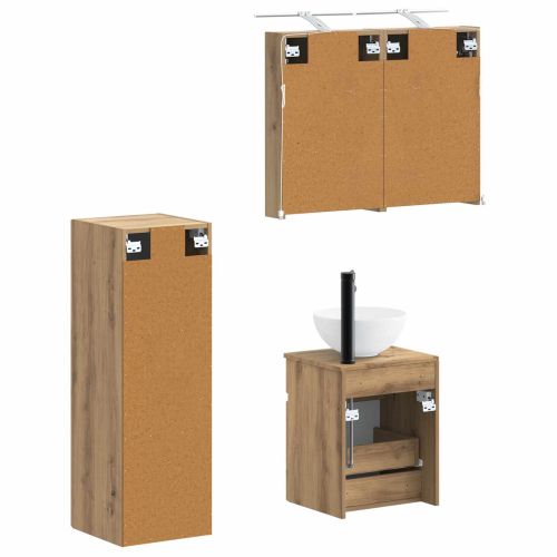 Комплект мебели за баня 4 pcs Дъб артизан