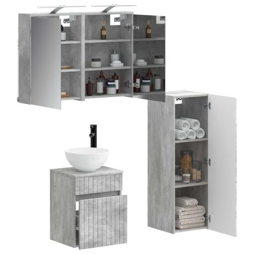 Комплект мебели за баня 4 pcs Бетонно сиво