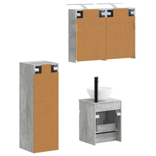 Комплект мебели за баня 4 pcs Бетонно сиво
