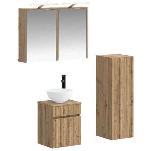 Комплект мебели за баня 4 pcs Дъб артизан