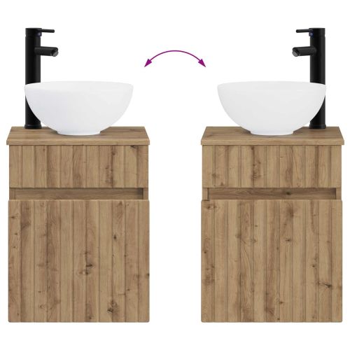 Комплект мебели за баня 4 pcs Дъб артизан