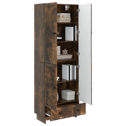 Комплект шкафове 2 pcs Опушен дъб 66 х 34,5 х 95 см