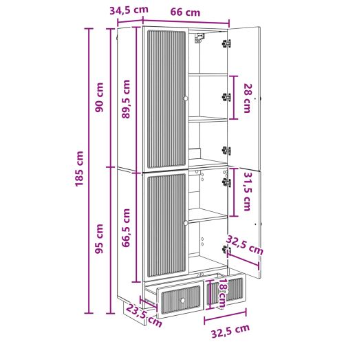 Комплект шкафове 2 pcs Дъб артизан 66 х 34,5 х 95 см