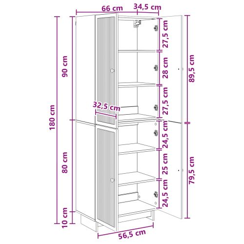 Комплект шкафове 2 pcs Черно 66 x 34,5 x 90 см