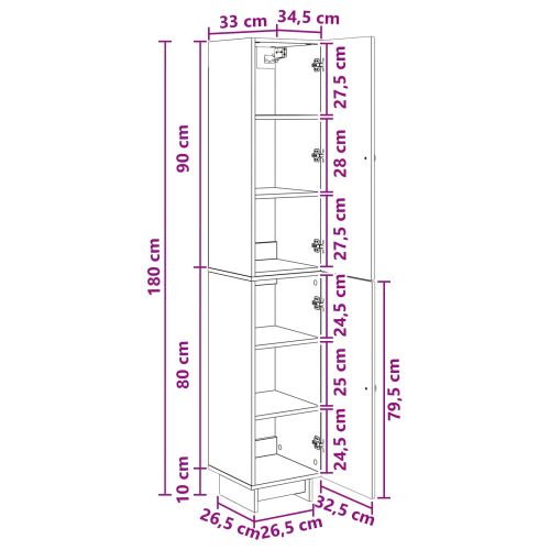 Комплект шкафове 2 pcs Опушен дъб 34,5 x 33 x 90 см