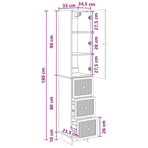 Комплект шкафове 2 pcs 33 x 34,5 x 90 см Инженерна дървесина