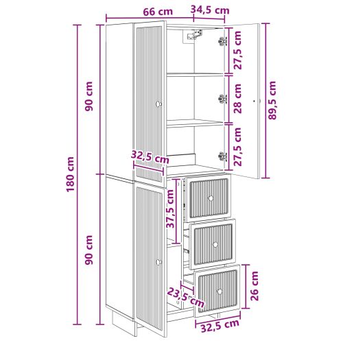 Комплект шкафове 2 pcs 66 x 34,5 x 90 см Инженерна дървесина