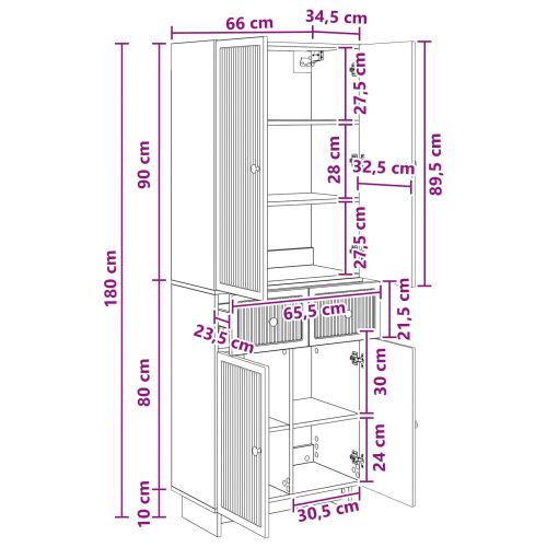 Комплект шкафове 2 pcs 66 x 34,5 x 90 см Инженерна дървесина