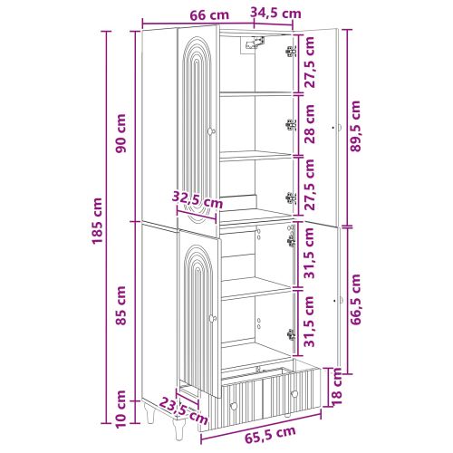 Комплект шкафове 2 pcs 66 х 34,5 х 95 см Инженерна дървесина
