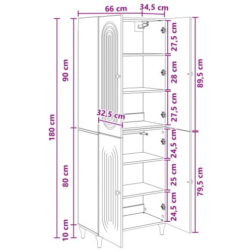 Комплект шкафове 2 pcs 66 x 34,5 x 90 см Инженерна дървесина