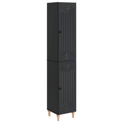 Комплект шкафове 2 pcs Черно Инженерна дървесина