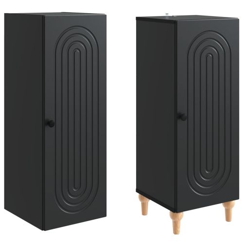 Комплект шкафове 2 pcs Черно Инженерна дървесина