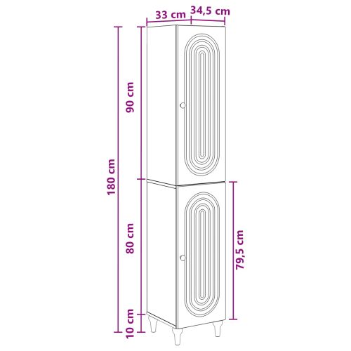Комплект шкафове 2 pcs Черно Инженерна дървесина