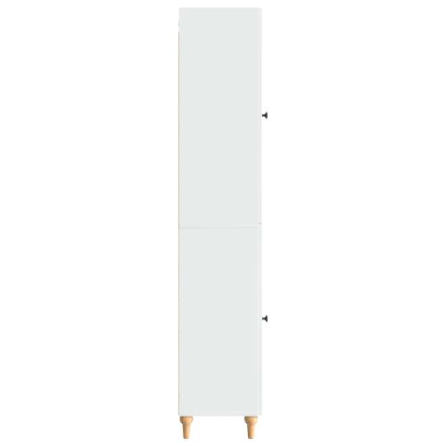 Комплект шкафове 2 pcs Бял гланц Инженерна дървесина