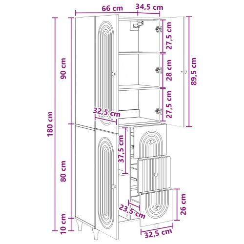 Комплект шкафове 2 pcs 66 x 34,5 x 90 см Инженерна дървесина