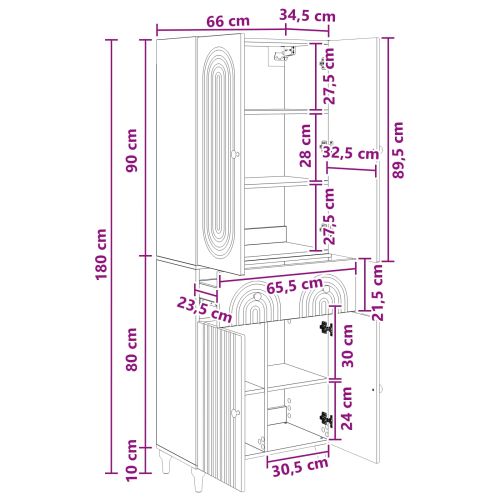 Комплект шкафове 2 pcs 66 x 34,5 x 90 см Инженерна дървесина