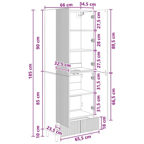 Комплект шкафове 2 pcs 66 х 34,5 х 95 см Инженерна дървесина