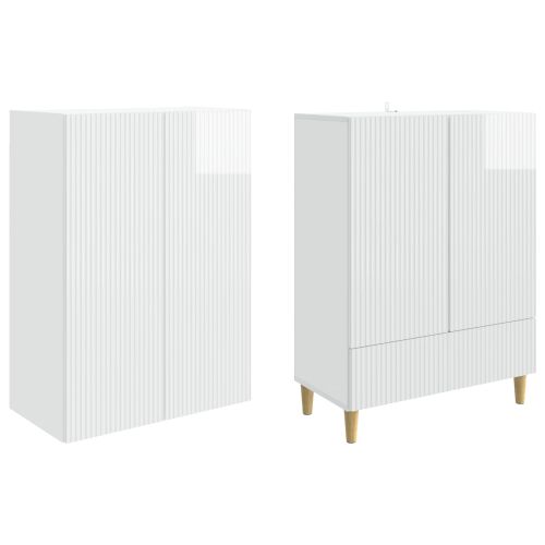 Комплект шкафове 2 pcs Бял гланц 66 х 34,5 х 95 см