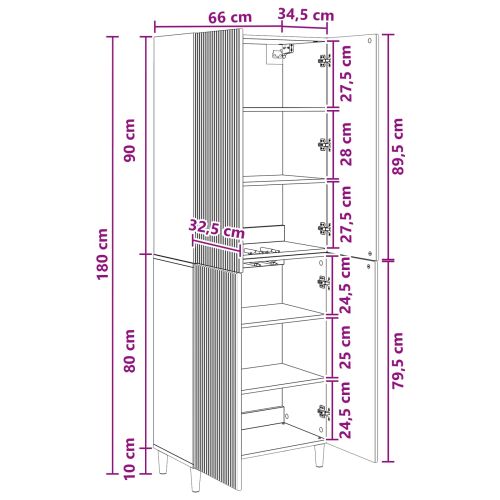Комплект шкафове 2 pcs Старо дърво 66 x 34,5 x 90 см