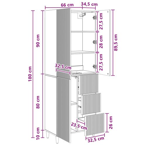 Комплект шкафове 2 pcs 66 x 34,5 x 90 см Инженерна дървесина