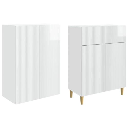 Комплект шкафове 2 pcs Бял гланц 66 x 34,5 x 90 см