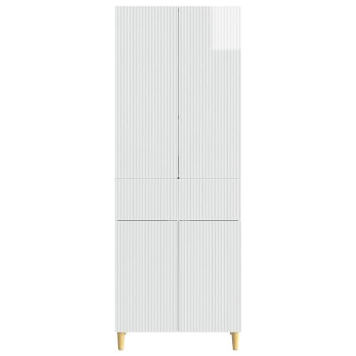 Комплект шкафове 2 pcs Бял гланц 66 x 34,5 x 90 см