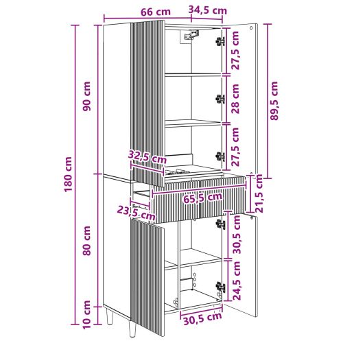 Комплект шкафове 2 pcs Бял гланц 66 x 34,5 x 90 см