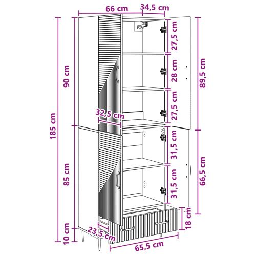 Комплект шкафове 2 pcs 66 х 34,5 х 95 см Инженерна дървесина