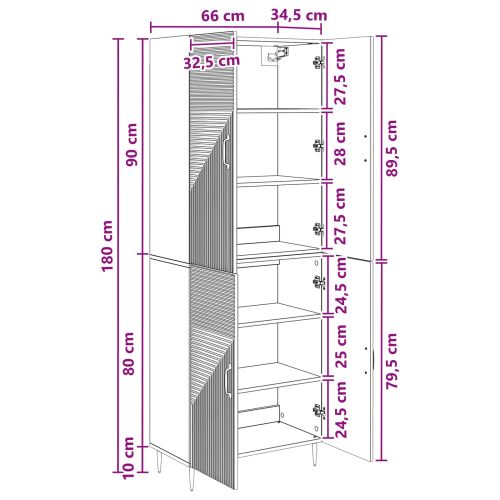 Комплект шкафове 2 pcs 66 x 34,5 x 89,5 см Инженерна дървесина