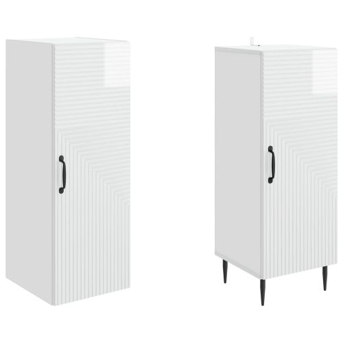 Комплект шкафове 2 pcs Бял гланц 33 x 34,5 x 89,5 см