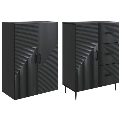 Комплект шкафове 2 pcs Черно 66 x 34,5 x 89,5 см