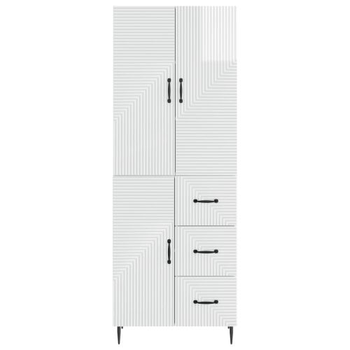 Комплект шкафове 2 pcs Бял гланц 66 x 34,5 x 89,5 см