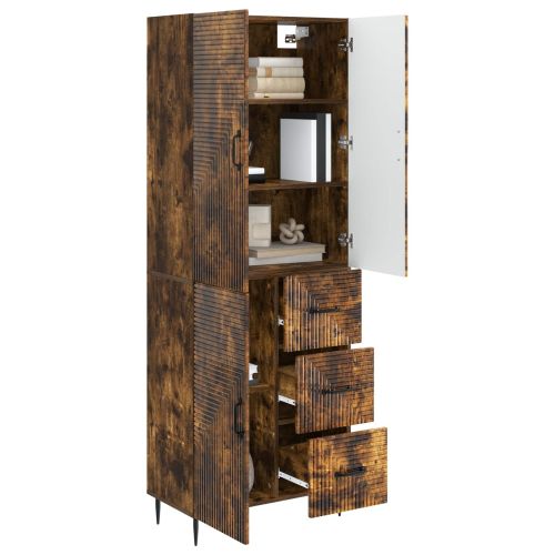 Комплект шкафове 2 pcs Опушен дъб 66 x 34,5 x 89,5 см