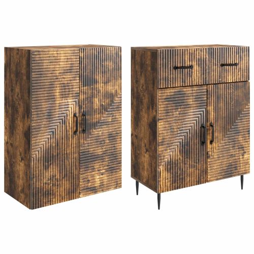Комплект шкафове 2 pcs Опушен дъб 66 x 34,5 x 89,5 см