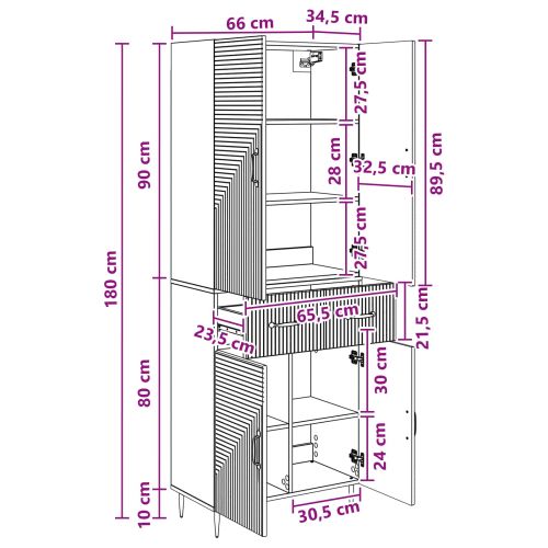 Комплект шкафове 2 pcs Сив Сонома 66 x 34,5 x 89,5 см
