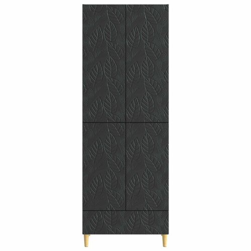 Комплект шкафове 2 pcs Черно Инженерна дървесина
