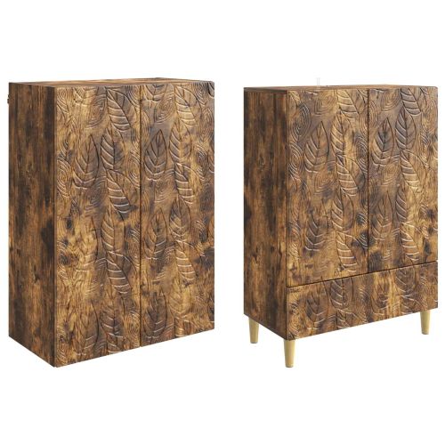 Комплект шкафове 2 pcs Опушен дъб Инженерна дървесина