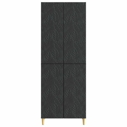 Комплект шкафове 2 pcs Черно Инженерна дървесина