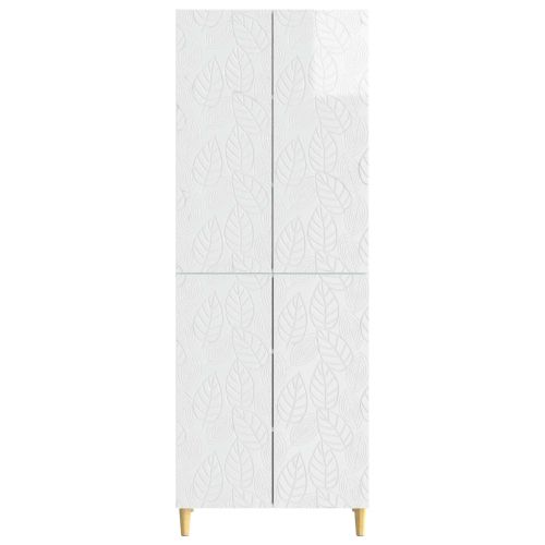 Комплект шкафове 2 pcs Бял гланц Инженерна дървесина